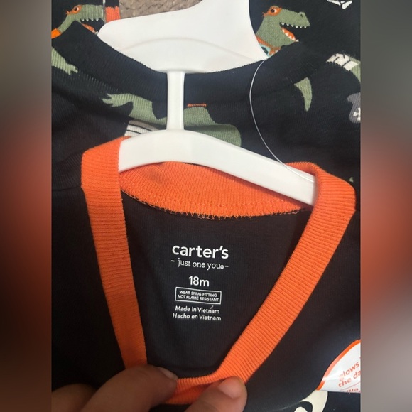 NEW! Carter's Toddler Long Sleeve 4pc Halloween Dino Pajama Set Size 18 Months - Picture 7 of 7